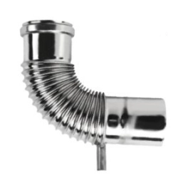 Kolano z odskraplaczem Ø 100 jednościenne TURBO Kwasoodporne 90 st.