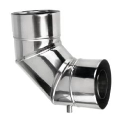 Kolano 100/150 z odskraplaczem dwuścienne TURBO Kwasoodporne 90 st.