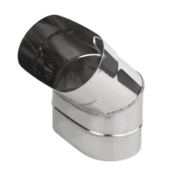 Kolano 100/200 owalne ( dłuższy bok ) kwasoodporne gr.0,6 mm - 45 st.