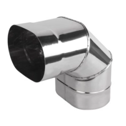 Kolano 100/200 owalne ( dłuższy bok ) kwasoodporne gr.0,6 mm - 90 st.