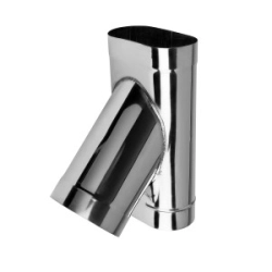 Trójnik 120/200 owalny kwasoodporny gr.0,6 mm - 45 st.