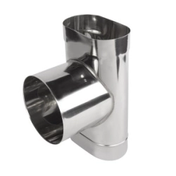 Trójnik 120/200 owalny kwasoodporny gr.0,6 mm - 90 st.