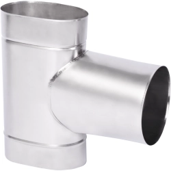 Trójnik 120/200 owalny krótki bok kwasoodporny gr.0,6 mm - 90 st.