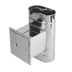 Wyczystka 120/200 owalna z drzwiczkami 140x140 kwasoodporna gr.0,6 mm