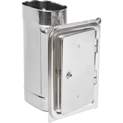 Wyczystka 120/200 owalna z drzwiczkami krótki bok 140x140 kwasoodporna gr.0,6 mm