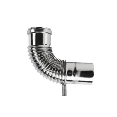 Kolano z odskraplaczem Ø 80 jednościenne TURBO Kwasoodporne 90 st.