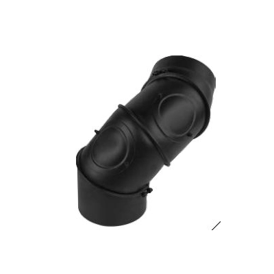 Kolano Ø 180 nastawne Uniwersalne z Rewizją ( 4 segmenty ) - czarne 2 mm