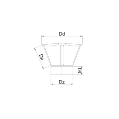 Daszek Ø 140 kominowy kwasoodporny gr.0,6 mm