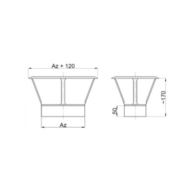 Daszek 100/200 kominowy owalny 