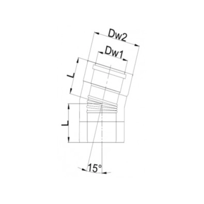 Kolano 80/125 z uszczelką dwuścienne TURBO Kwasoodporne 15 st.