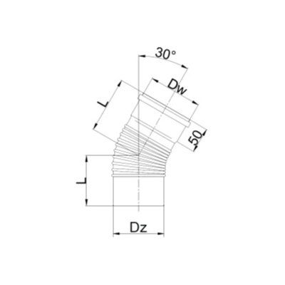 Kolano Ø 100 jednościenne TURBO Kwasoodporne 30 st.