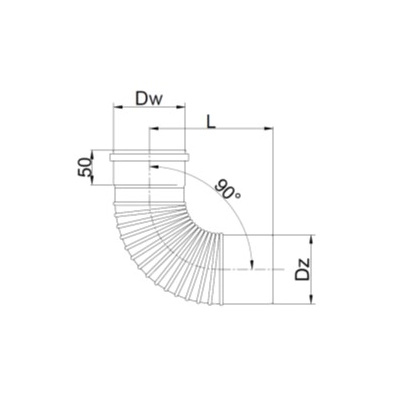 Kolano Ø 100 jednościenne TURBO Kwasoodporne 90 st.