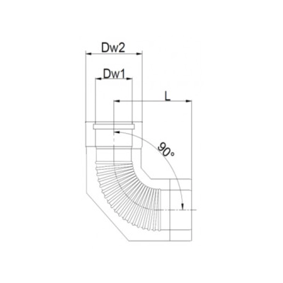 Kolano 60/100 z uszczelką dwuścienne TURBO Kwasoodporny 90 st.