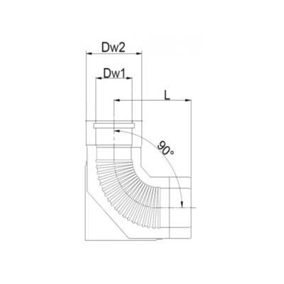 Kolano 100/150 z podstawą dwuścienne TURBO Kwasoodporny 90 st.