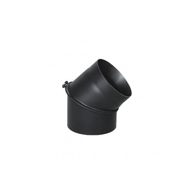 Kolano Ø 200 kominowe stalowe - czarne 2 mm - 45 st.