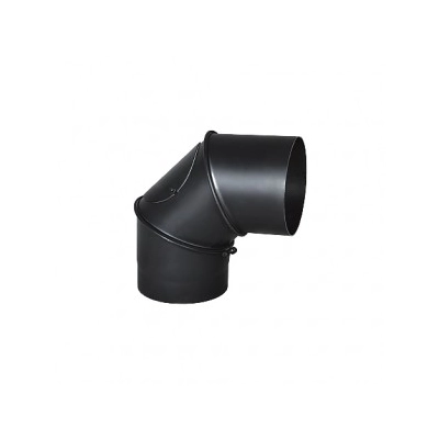 Kolano Ø 200 komina nastawne z rewizją stalowe - czarne 2 mm - 90 st.