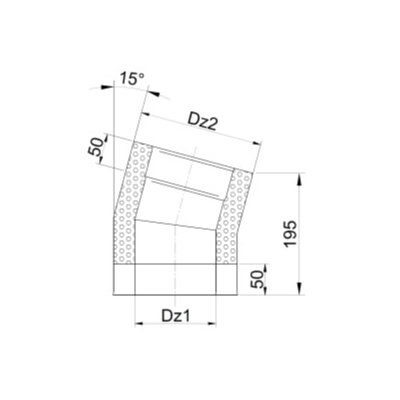 Kolano 450/550 izolowane kwasoodporne - 15 st.