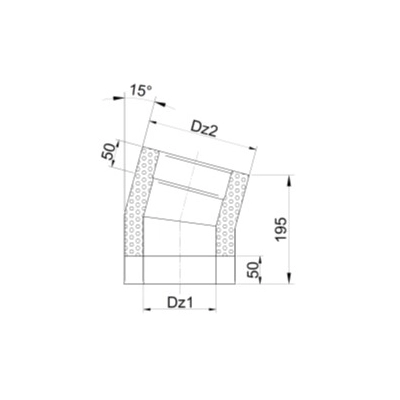Kolano 160/300 izolowane - żaroodporne - 15 st.