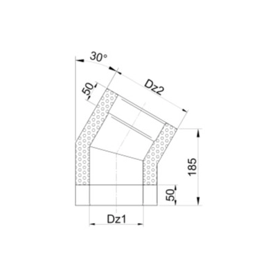 Kolano 120/180 izolowane kwasoodporne - 30 st.