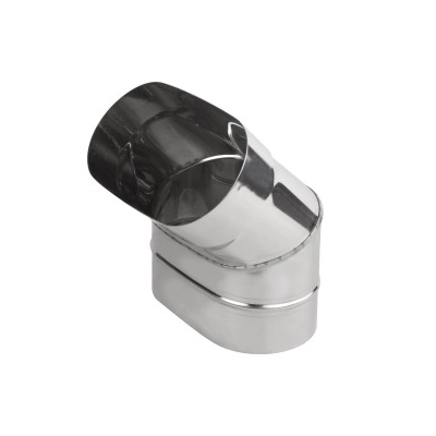 Kolano 140/250 owalne ( dłuższy bok ) kwasoodporne gr.0,6 mm - 45 st.