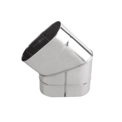 Kolano 120/200 owalne ( krótki bok ) kwasoodporne gr.0,6 mm - 45 st.