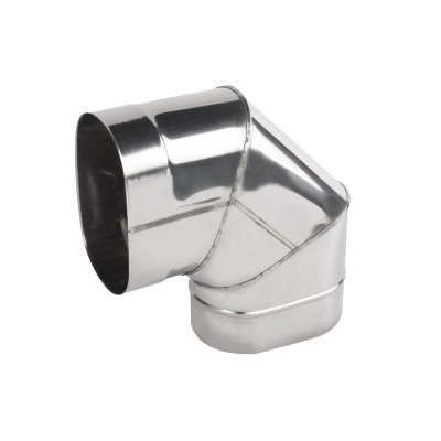 Kolano 140/250 owalne ( krótki bok ) kwasoodporne gr.0,6 mm - 90 st.