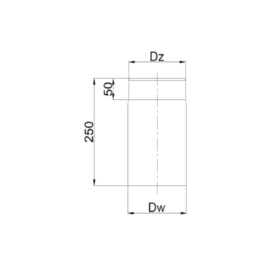 Rura Ø 250 kominowa stalowa - czarna 2 mm - 0,25 MB
