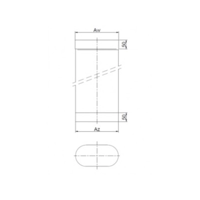 Rura 120/200 owalna żaroodporna gr.1 mm - 250 mm