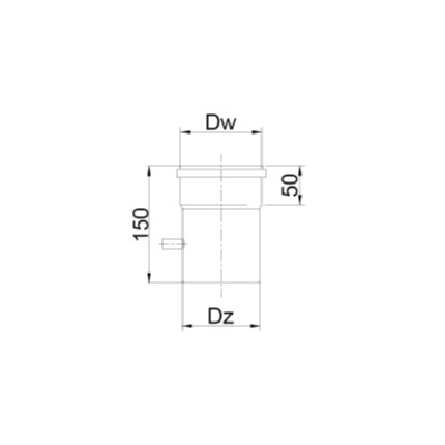 Rura Ø 60 z króćcem pomiarowym jednościenna TURBO Kwasoodporna