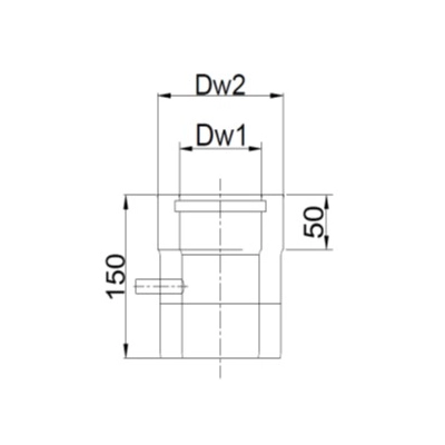 Rura 80/125 z króćcem pomiarowym dwuścienna TURBO Kwasoodporna z uszczelką