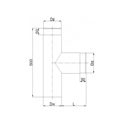 Trójnik Ø 120 kominowy stalowy - czarny 2 mm - 90 st.
