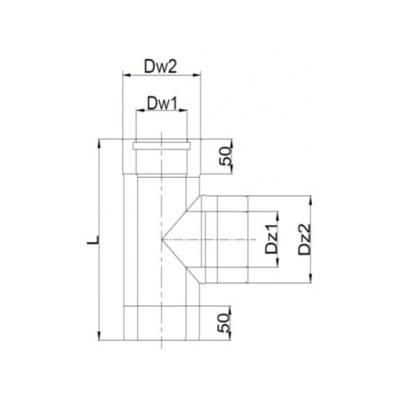 Trójnik 100/150 z uszczelką dwuścienny TURBO Kwasoodporny 90 st.