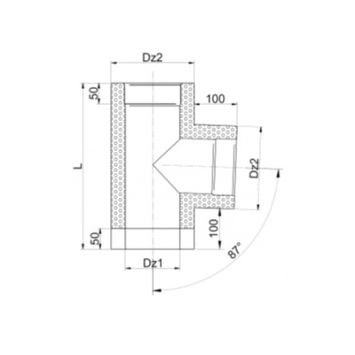 Trójnik 180/320 izolowany - żaroodporny - 90 st.