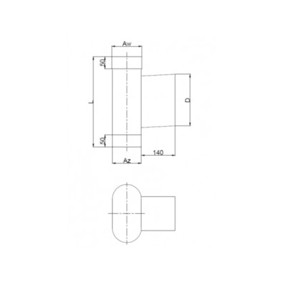 Wyczystka 140/250 owalna z drzwiczkami 140x140 żaroodporna gr.1 mm