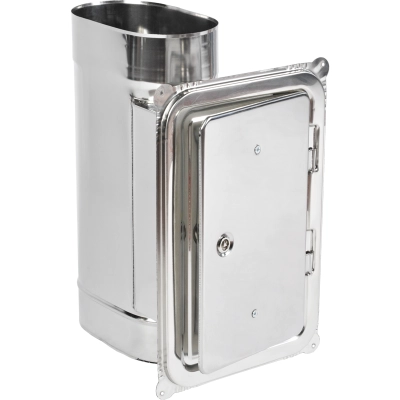 Wyczystka 120/240 owalna z drzwiczkami krótki bok 140x140 kwasoodporna gr.0,6 mm