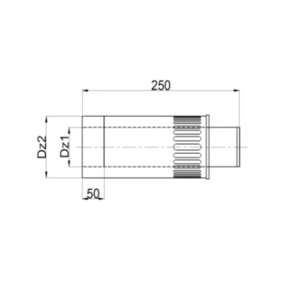 Zakończenie 60/100 boczne dwuścienne TURBO Kwasoodporne 250mm