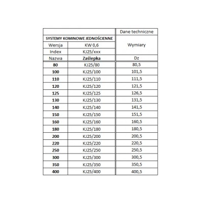 Zaślepka Ø 300 wyczystki komina kwasoodporna gr.0,6 mm