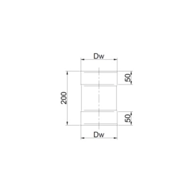 Złączka Ø 100 kominowa dwukielichowa kwasoodporna gr.0,6 mm