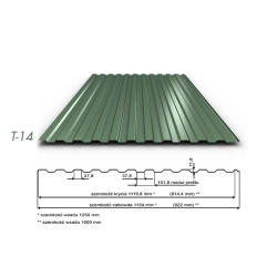 T-14 Poliester mat ( 35µ ) gr. 0,50 mm - KOLOR MATOWY
