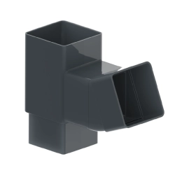 KROP Trójnik SRK do rury kwadratowej 80x80 mm - 67,5 st. PVC