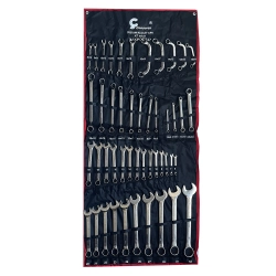 Zestaw 47 el. kluczy płasko-oczkowych Cr-V 6–32 mm z etui – Pokrowiec