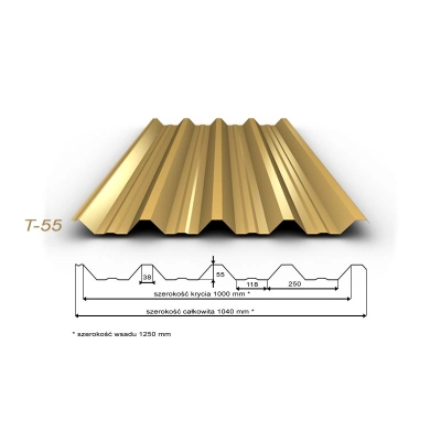 T-55 Poliester mat ( 35µ ) gr. 0,50 mm - KOLOR MATOWY