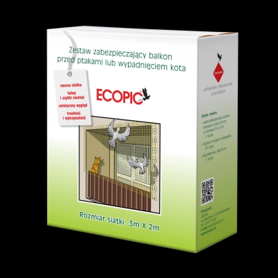 Zestaw ochrony balkonu. Siatka 50mm - 2 x 3 m