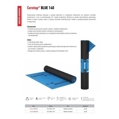COROTOP Membrana Dachowa BLUE 140 g/m2 - 75m2