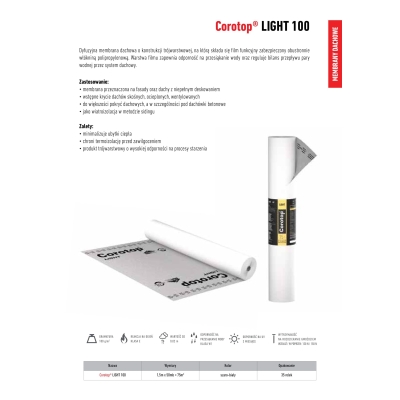 COROTOP Membrana Dachowa LIGHT 100 g/m2 - 75m2