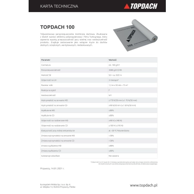 TOPDACH Membrana Dachowa 100 g/m2 - 75m2