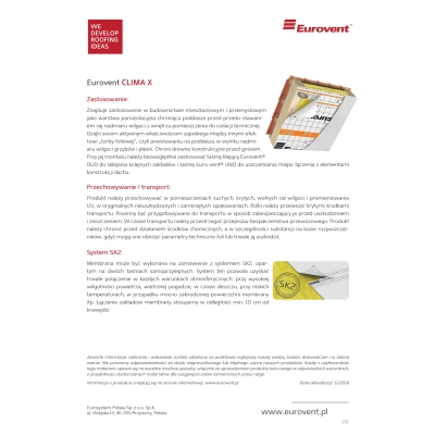 EUROVENT Membrana Paroizolacyjna CLIMA X 115 g/m2 - 75m2