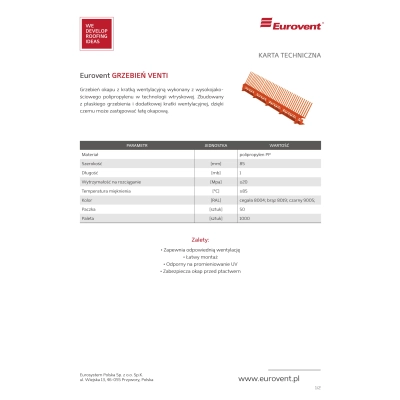 grzebień wentylacyjny