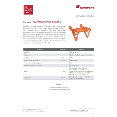 ława kominiarska Eurovent ława kominiarska montaż