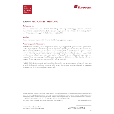 EUROVENT Ława kominiarska